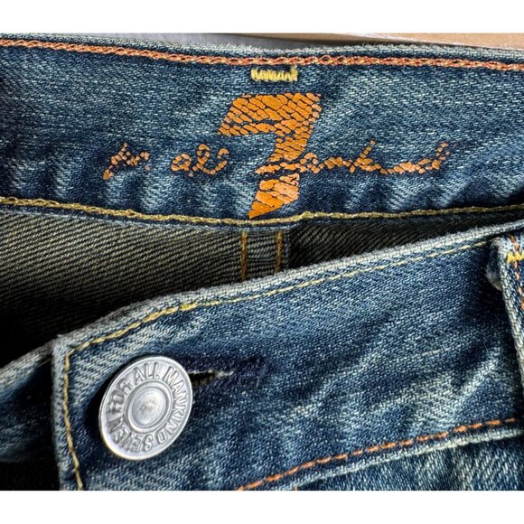 7 for all mankind low rise Y2K straight leg jeans classic‎ boho sz 32 - Picture 2 of 10